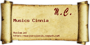 Musics Cinnia névjegykártya